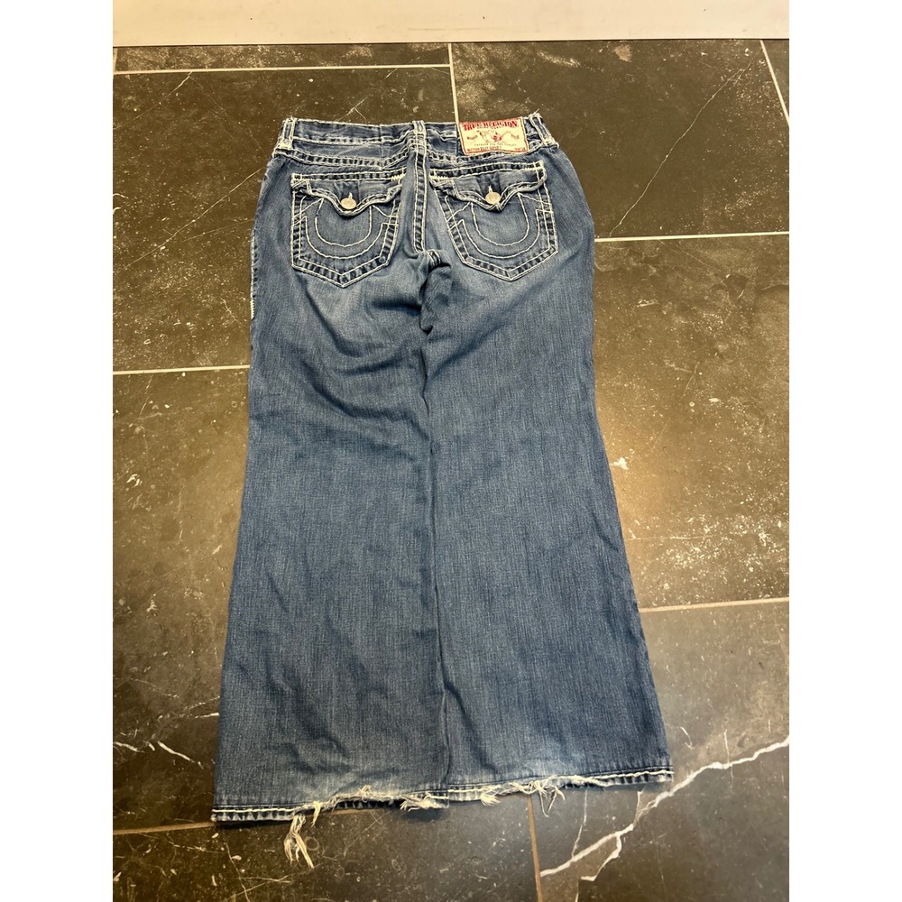 True Religion Billy Super T Mens Blue Denim Straight Leg Jeans Size 36 x 31